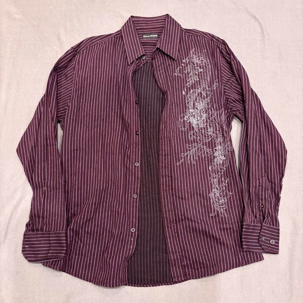 Michael Brandon y2k button up shirt